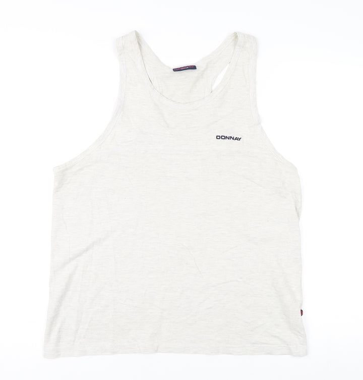 Donnay Unisex White Tank Top M Scoop Neck Activewear