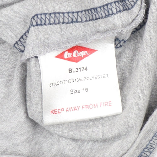 Lee Cooper Women's Grey V-Neck T-Shirt Size 16