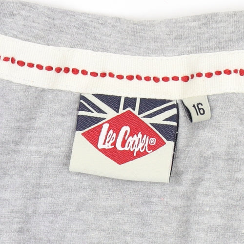 Lee Cooper Women's Grey V-Neck T-Shirt Size 16