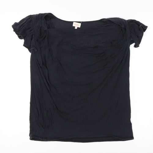 Whistles Women's Black Short Sleeve Top Size 2