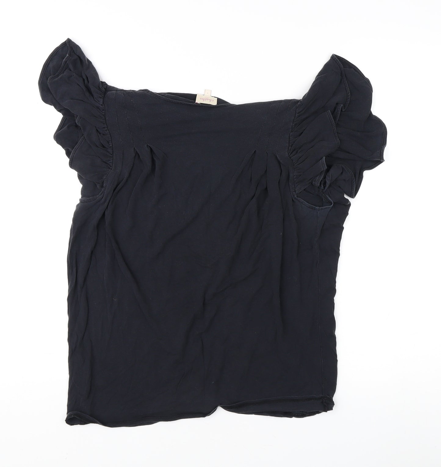 Whistles Women's Black Short Sleeve Top Size 2