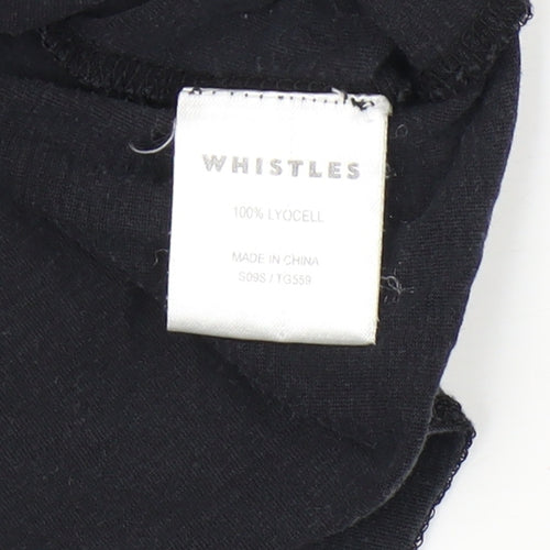Whistles Women's Black Short Sleeve Top Size 2