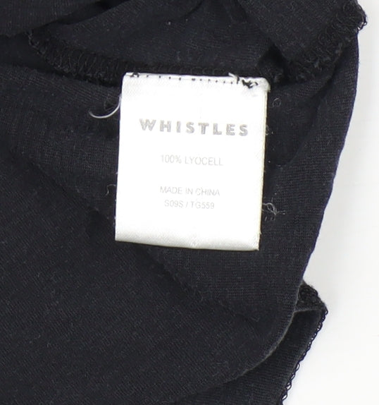 Whistles Women's Black Short Sleeve Top Size 2