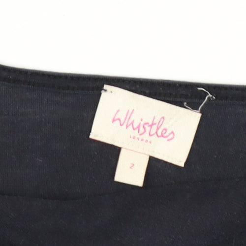 Whistles Women's Black Short Sleeve Top Size 2