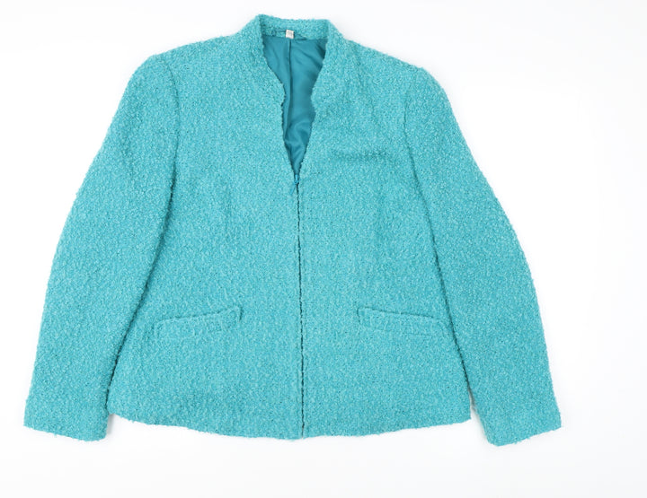 EWM Women's Blue Basic Jacket, Size 16