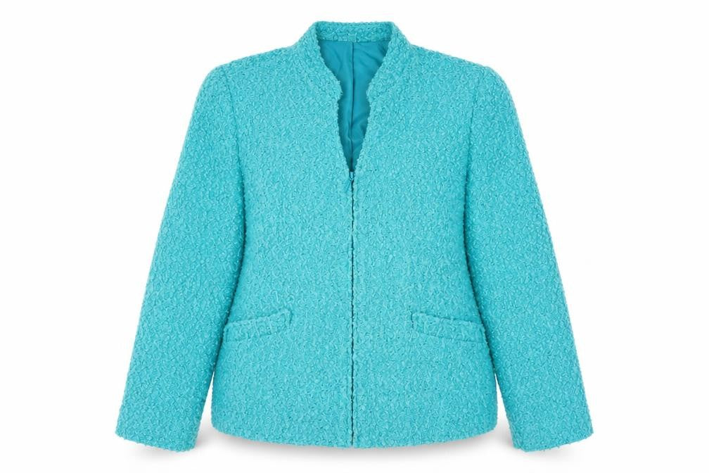 Front view of EWM Women's Blue Basic Jacket, size 16