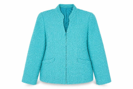 Front view of EWM Women's Blue Basic Jacket, size 16