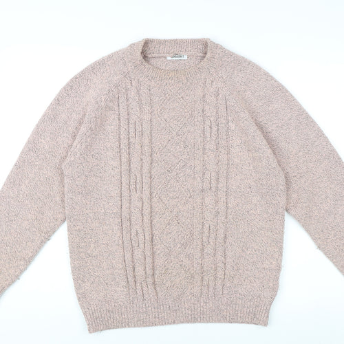 Damart Women's Beige Cable-Knit Pullover Jumper - Size 10