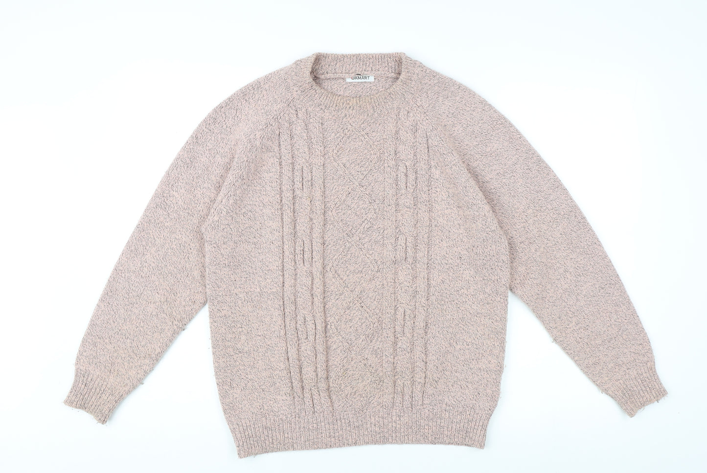 Damart Women's Beige Cable-Knit Pullover Jumper - Size 10