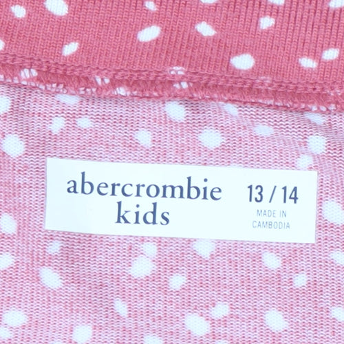 Abercrombie Girls' Red Spotted Long Sleeve Button Top