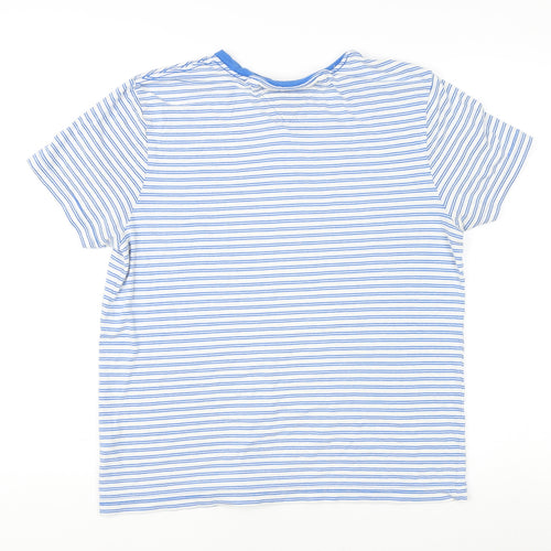Tommy Hilfiger Men's Blue Striped T-Shirt, M