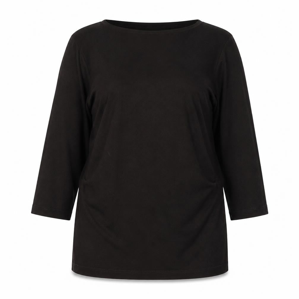 Front view of Daniel Hechter Women's Black 3/4 Sleeve T-Shirt, size 10
