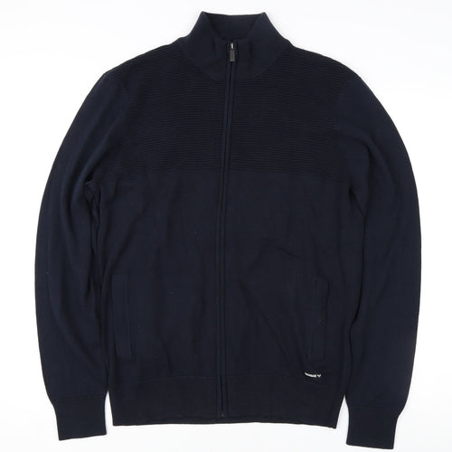 Threadbare Men's Black Medium Knit Full Zip Jacket
