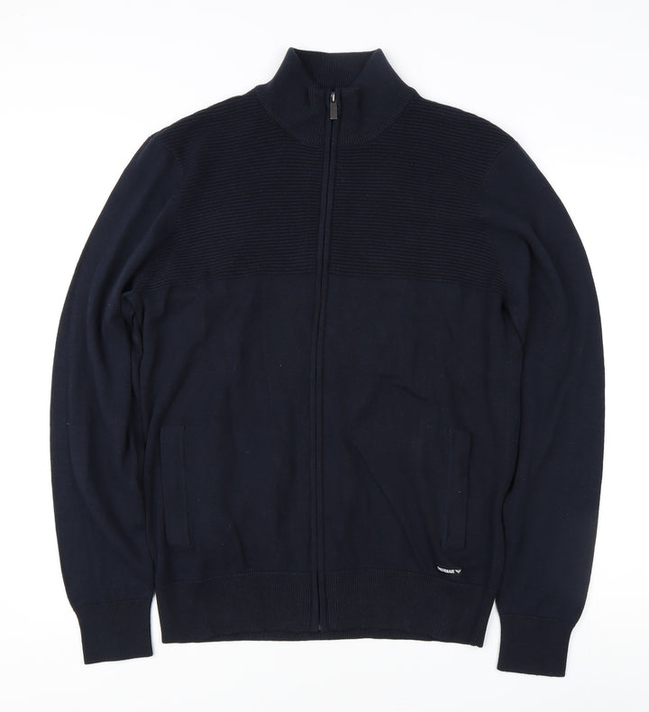 Threadbare Men's Black Medium Knit Full Zip Jacket
