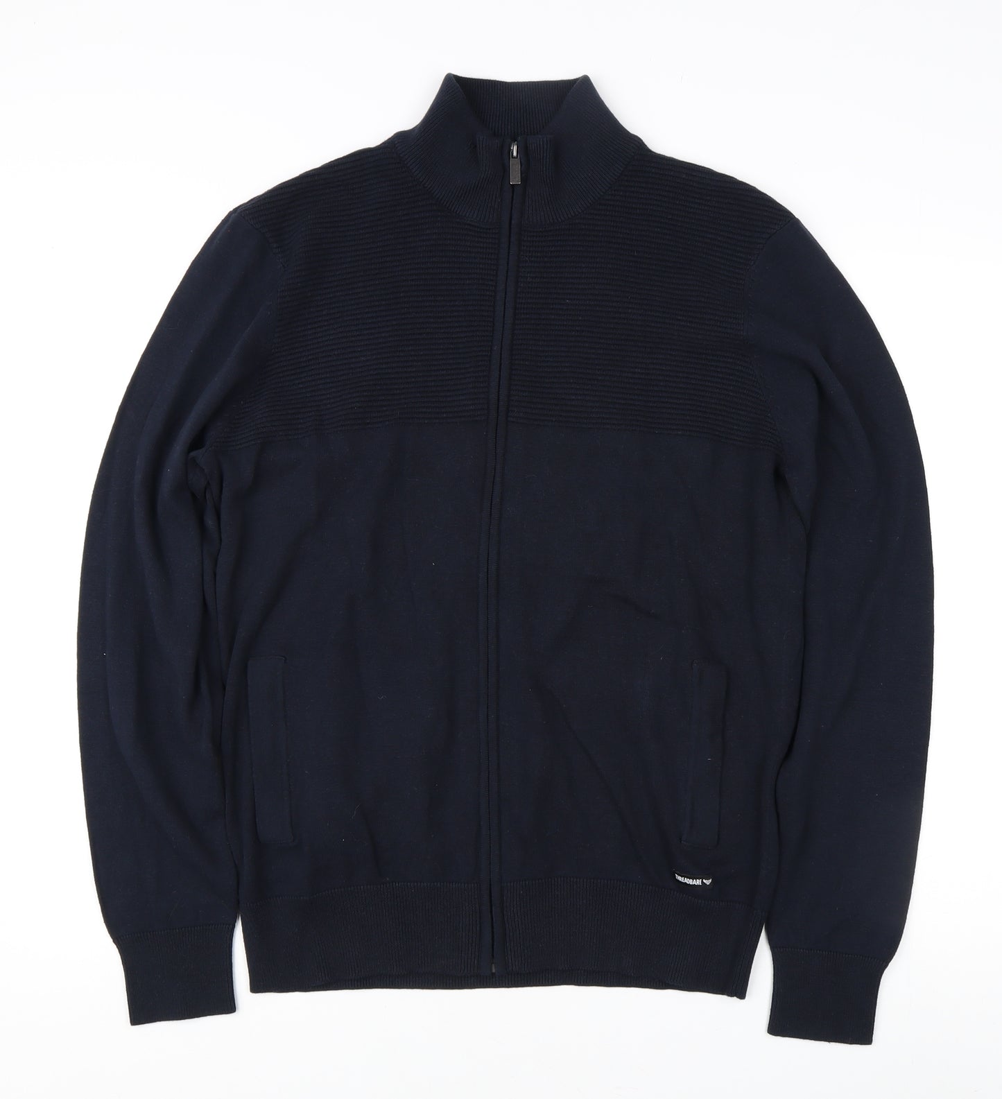 Threadbare Men's Black Medium Knit Full Zip Jacket