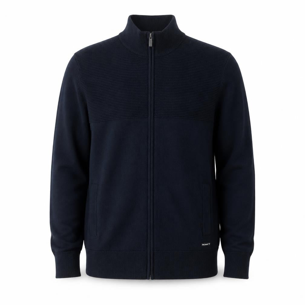 Front view of Threadbare Men's Black Medium Knit Full Zip Jacket