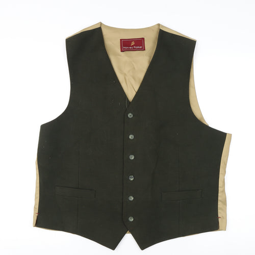 Harvey Parker Men's Green Waistcoat Size 46 - Smart Casual