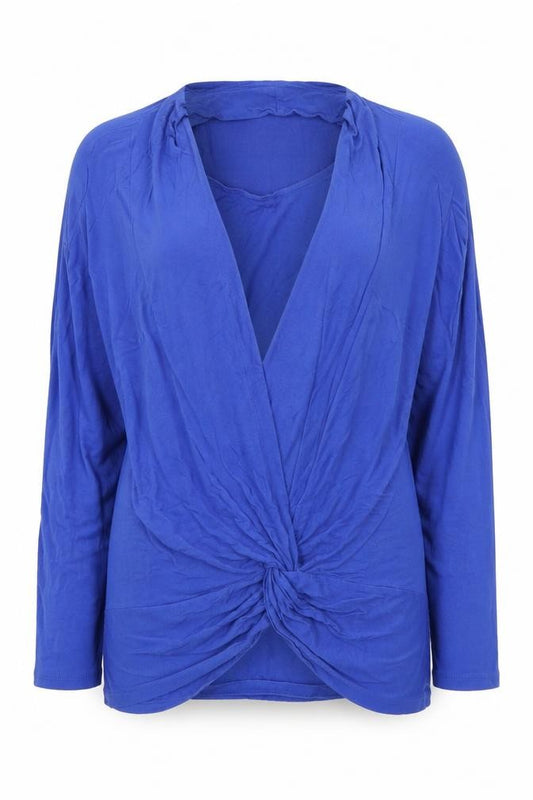 Front view of mamas & papas Blue Long Sleeve Top -, size 14