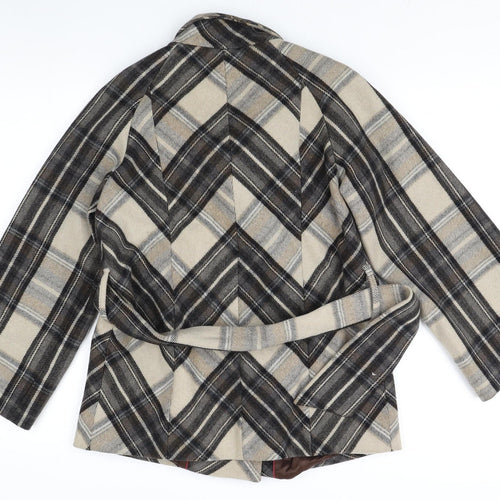 Zara Women's Multicoloured Plaid Coat, Size S