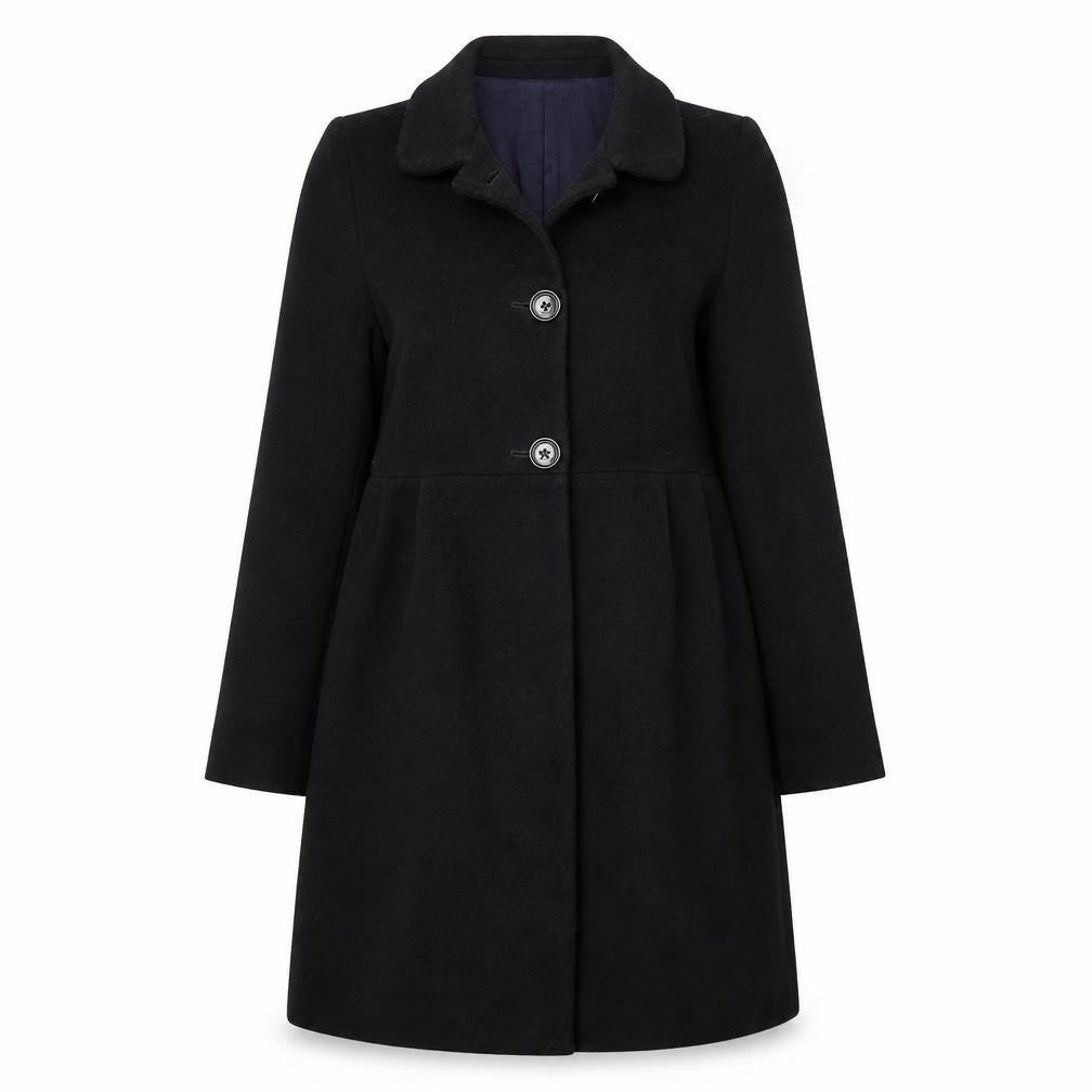Front view of Pablo Black Wool Women's Coat, size 10