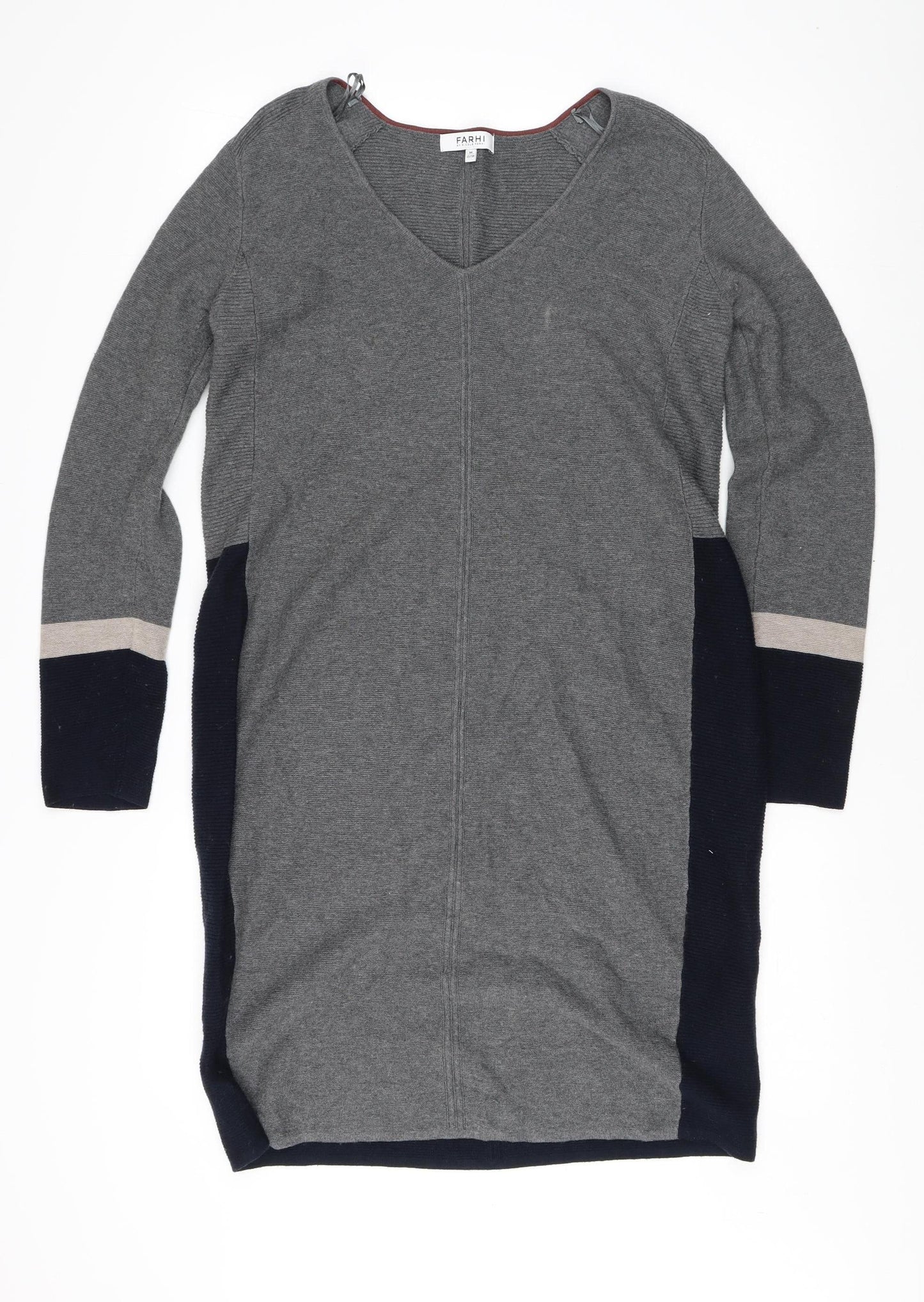 Farhi Women's Grey V-Neck Pullover Jumper M