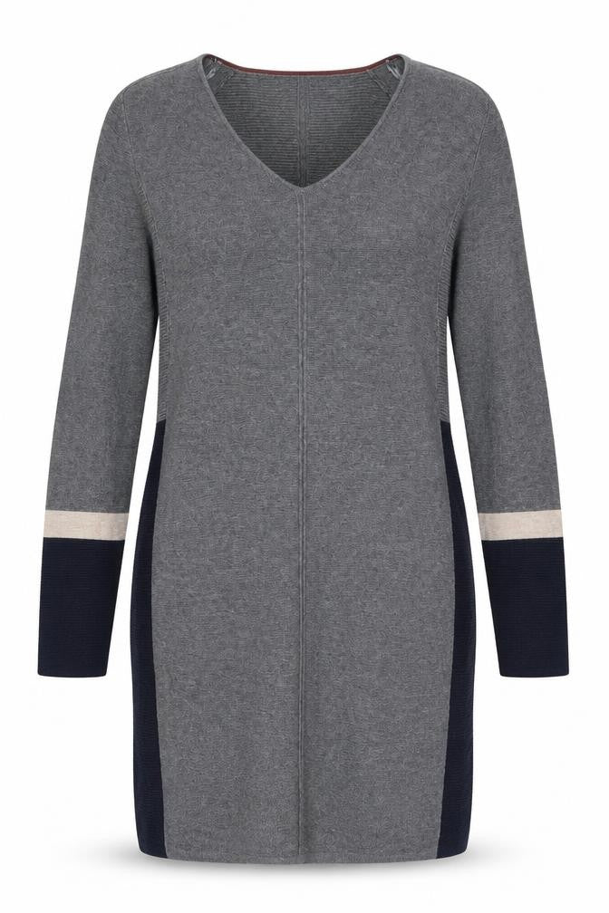 Front view of Farhi by Nicole Farhi Women's Grey V-Neck jumper M