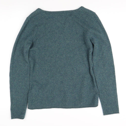 Mercer & Madison Women's Blue Cashmere Henley Jumper - S