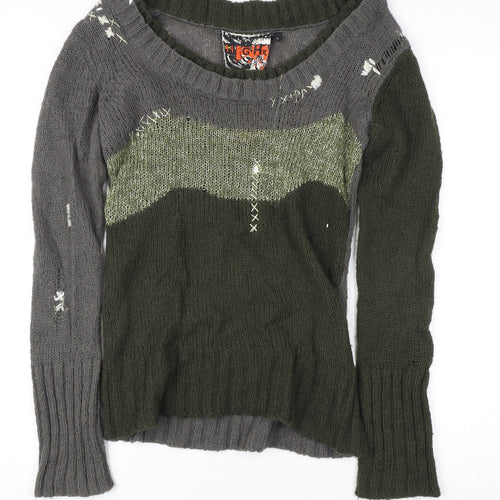 High Women’s L Pullover Jumper in Green/Grey