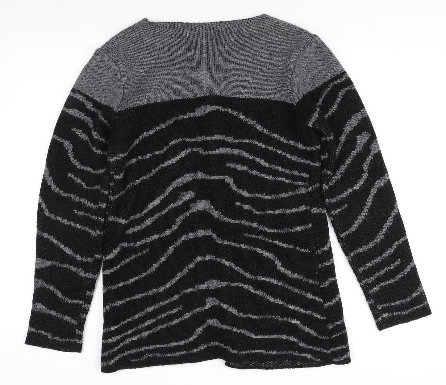 Afibel Women's Grey Black Cardigan, Size 6/S