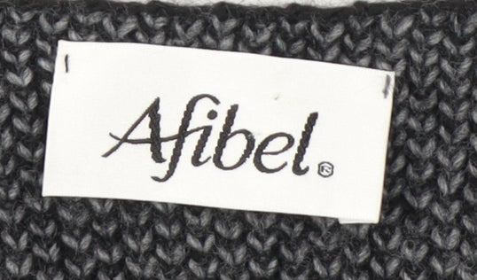 Afibel Women's Grey Black Cardigan, Size 6/S