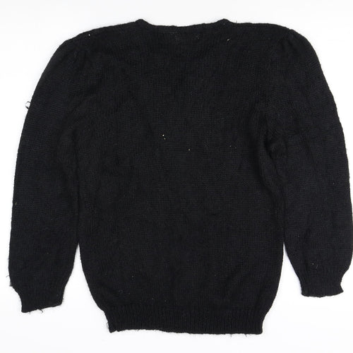 Country Suburbans Women's Black Beaded Pullover Jumper L