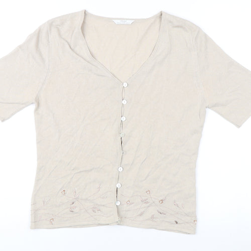Marks and Spencer Women's Beige Cardigan Size 12