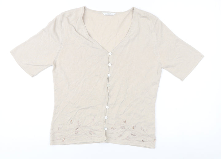 Marks and Spencer Women's Beige Cardigan Size 12