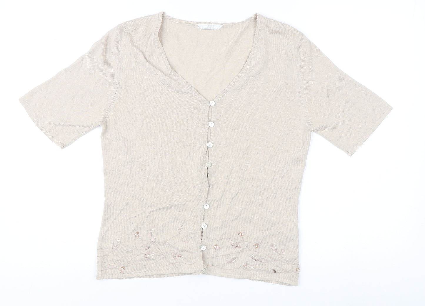 Marks and Spencer Women's Beige Cardigan Size 12