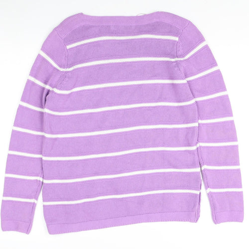 Isle Women's Purple Striped Pullover Jumper Size S