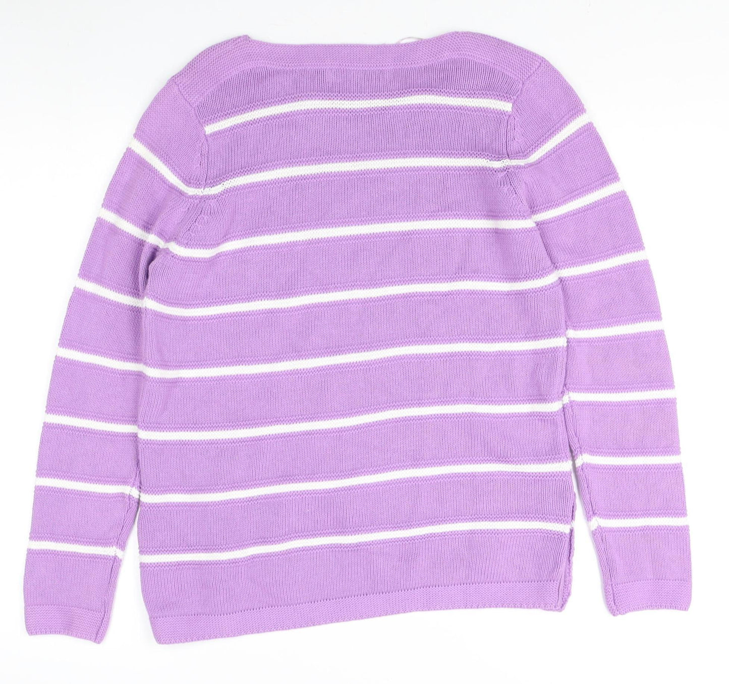 Isle Women's Purple Striped Pullover Jumper Size S