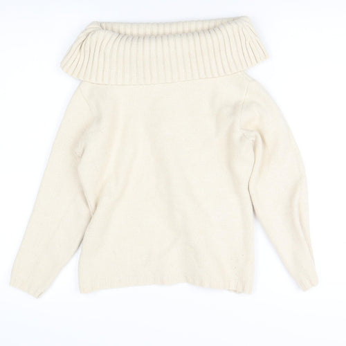 Olsen Women's Beige Cowl Neck Jumper, Long Sleeve, Knit
