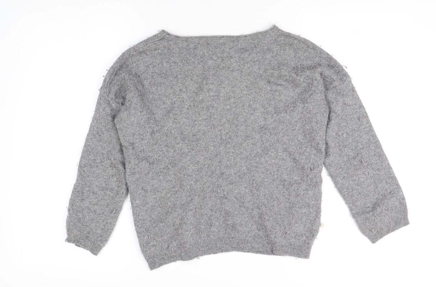 Benedetta B. Grey Beaded Women's Pullover Jumper Large