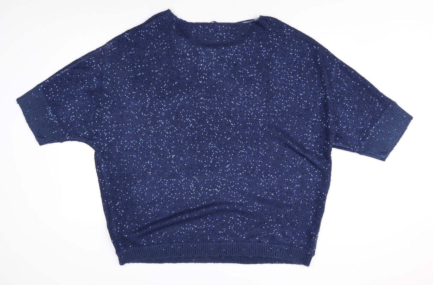 M&Co Women's Plus Size Blue Knit Jumper