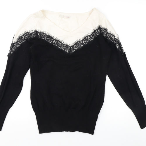 Body Flirt Women’s Black V-Neck Pullover Jumper Size 12