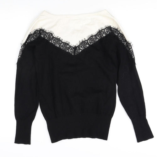 Body Flirt Women’s Black V-Neck Pullover Jumper Size 12