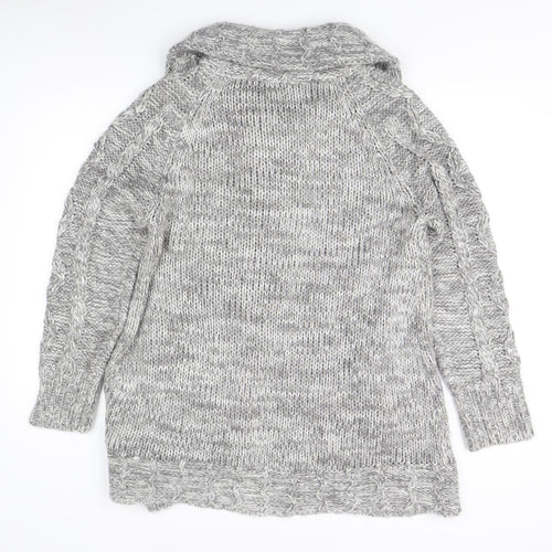 BHS Women's Grey Cable-Knit Cardigan Size 18