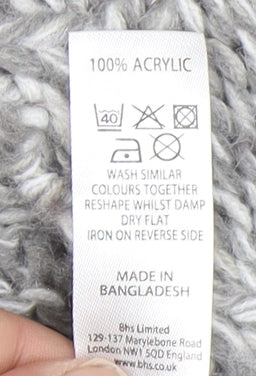BHS Women's Grey Cable-Knit Cardigan Size 18