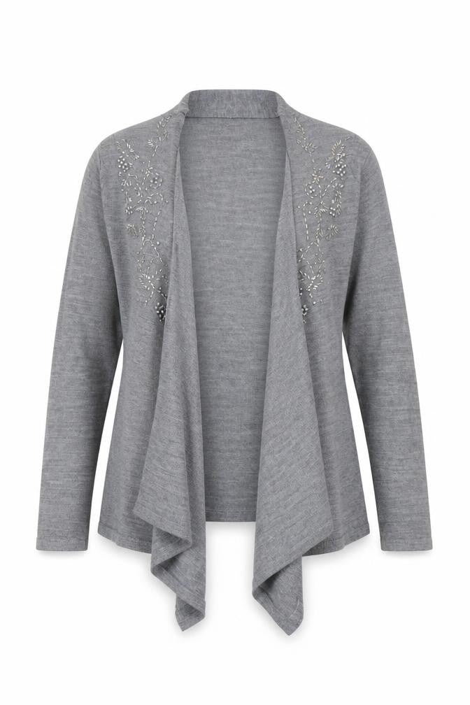 Front view of Marks & Spencer Women's Grey Cardigan UK 14
