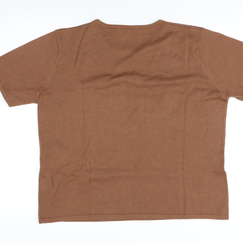 Damart Women's Brown Cotton T-Shirt Size 16