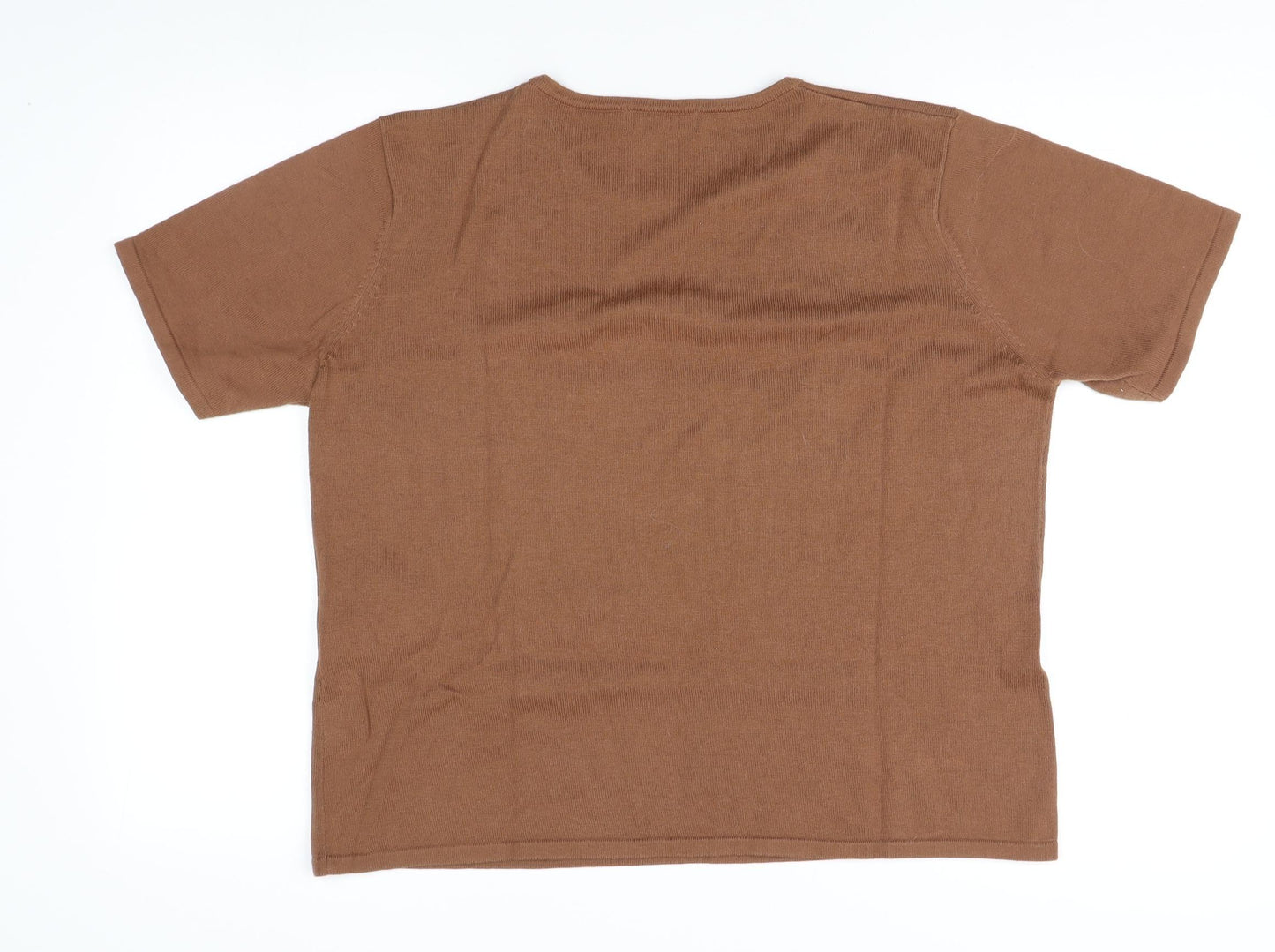 Damart Women's Brown Cotton T-Shirt Size 16