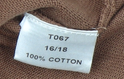Damart Women's Brown Cotton T-Shirt Size 16