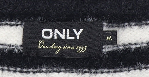 ONLY Women's Black Striped Pullover Jumper Size M