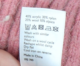 AND/OR Women's Pink Chunky Knit Pullover Jumper L