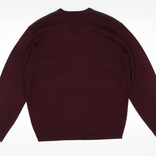 Greenwoods Men's Red V-Neck Pullover Jumper L